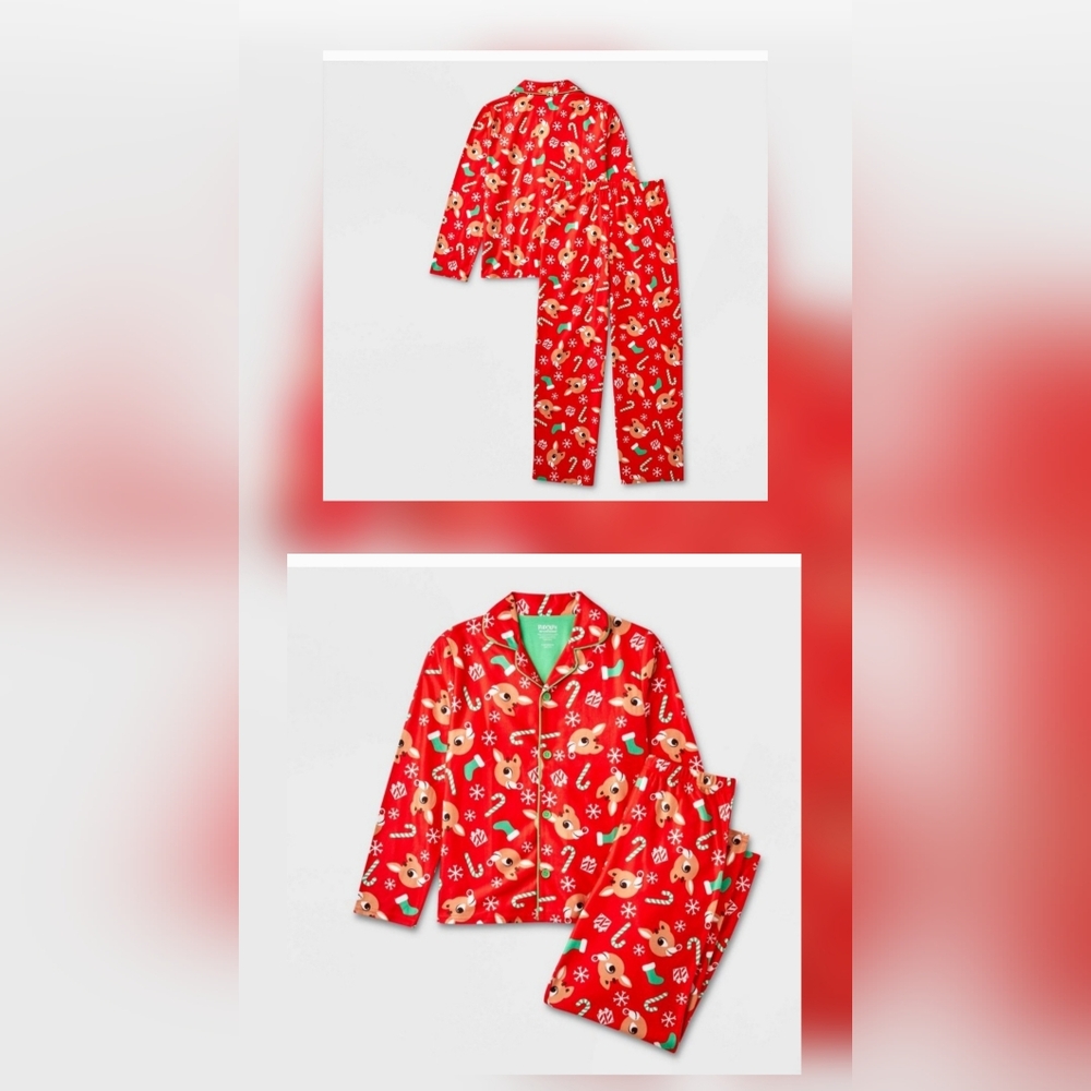 2pc Unisex Rudolph the Red-Nosed Reindeer coat pajama set